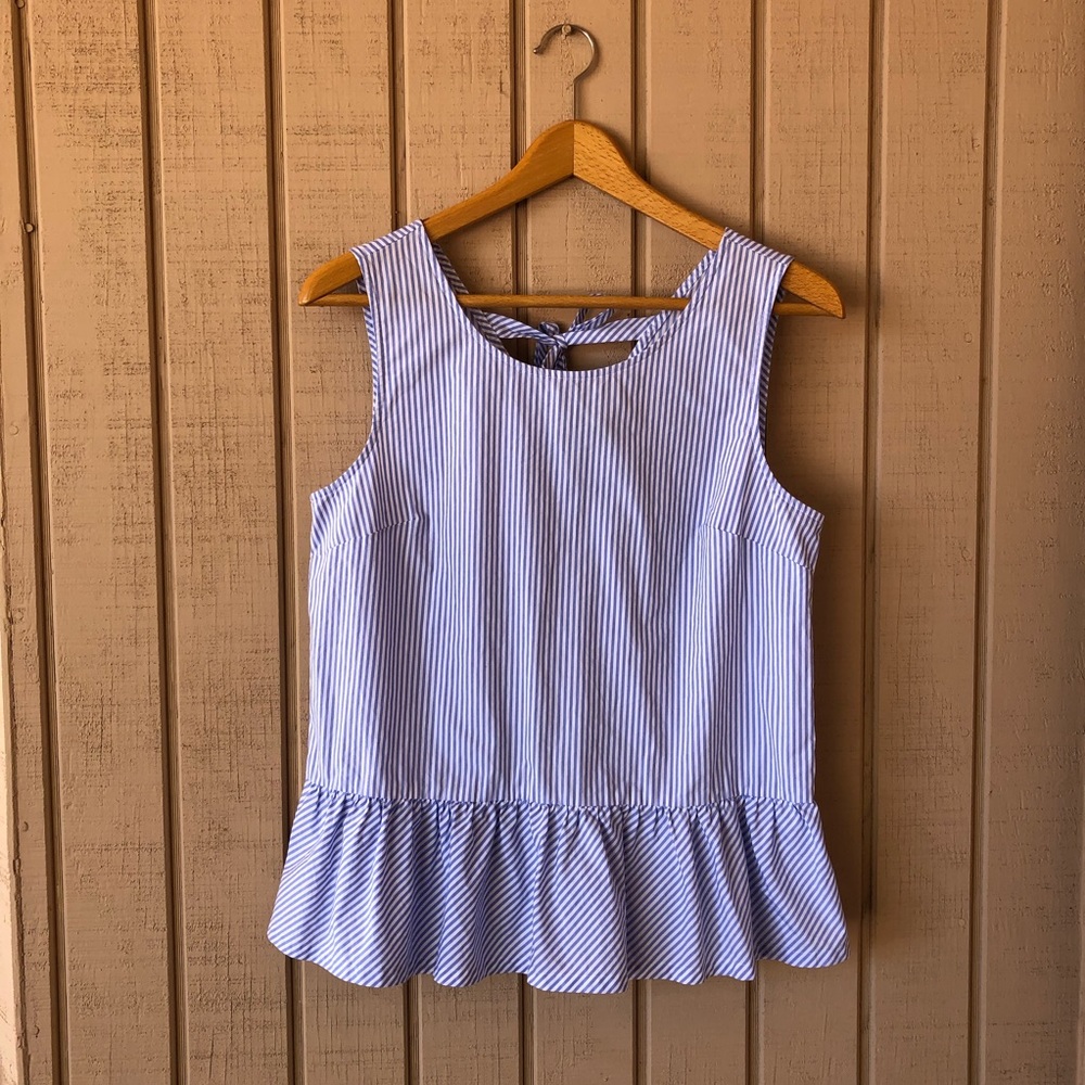 J. Crew Peplum Striped Top